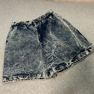 Y2K Vintage Acid Wash Denim Shorts Womens High Waisted Baggy Wide Coastal